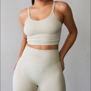 SET ACTIVE oatmilk leggings and body crop tank NWT